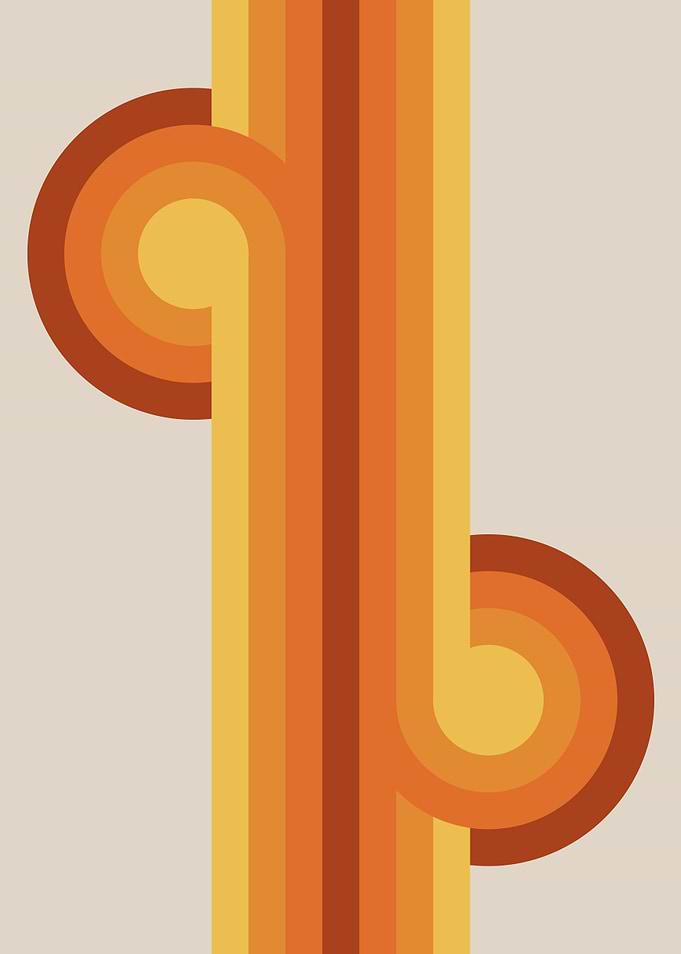 Opposing 70s swirls