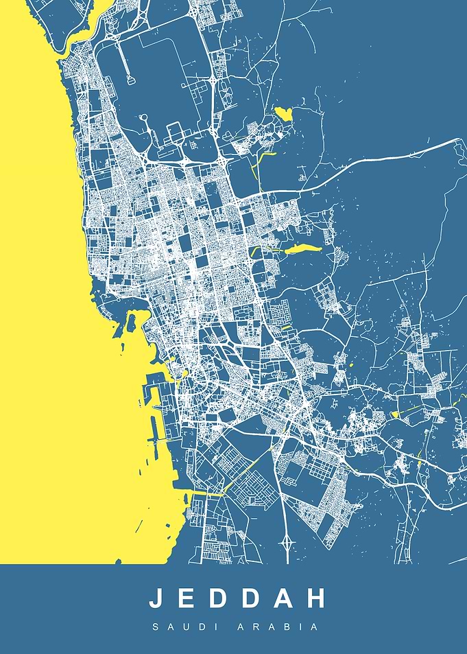 JEDDAH Map Saudi Arabia