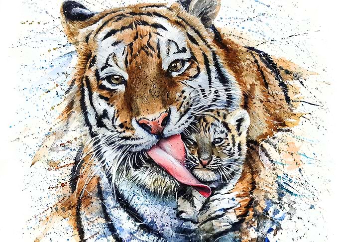 Tiger with Cub