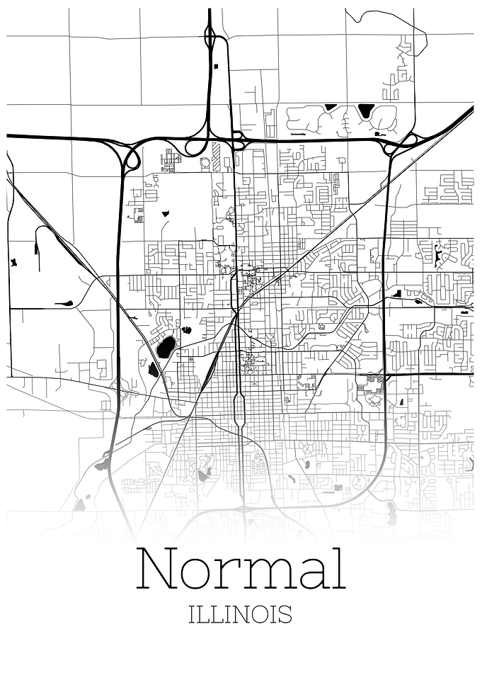 Normal Illinois city map