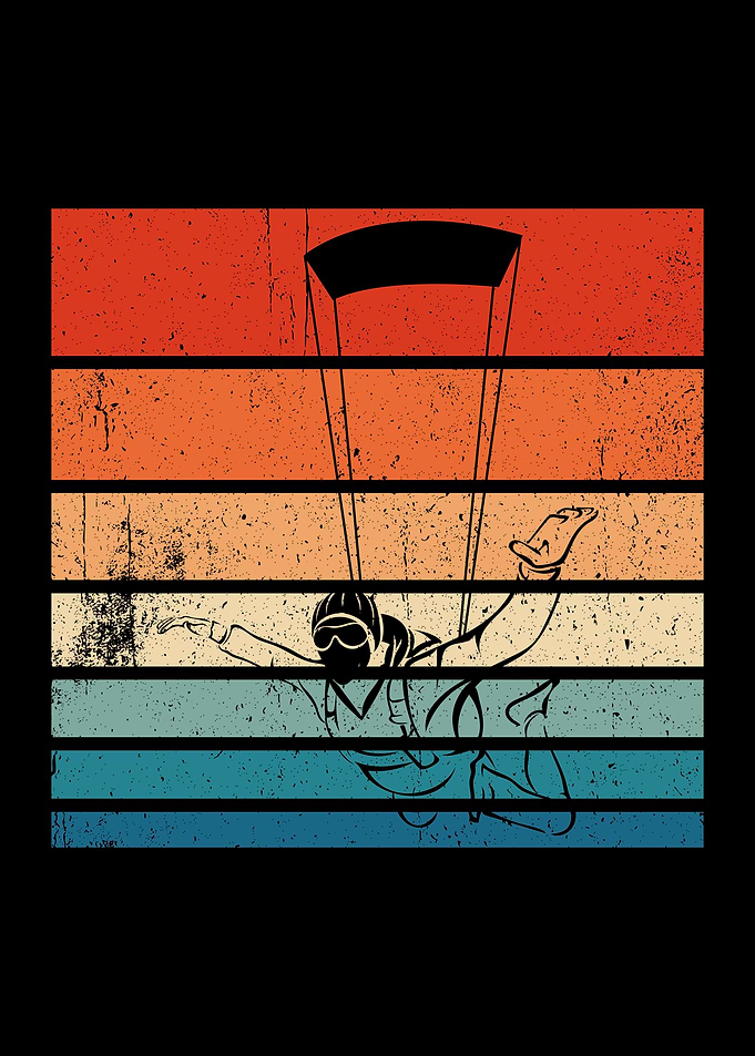 Parachuting Retro Vintage