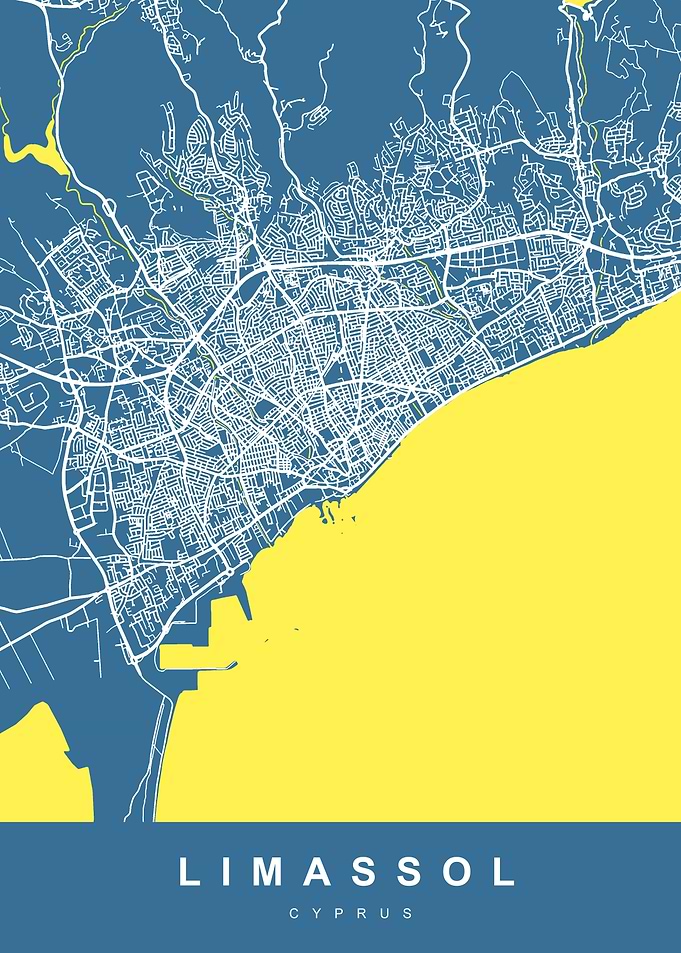 LIMASSOL City Map Cyprus