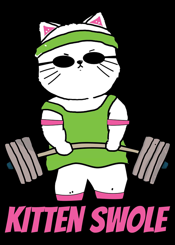 Kitten Swole Gym Lifting