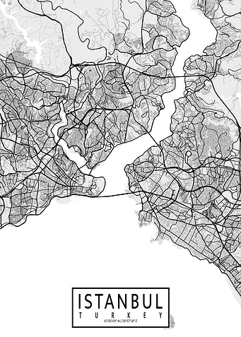 Istanbul City Map Light