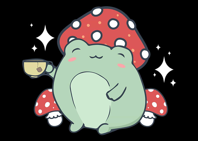 Cottagecore Cute Frog Tea