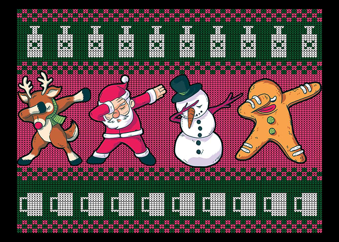 Dabbing Santa Reindeer