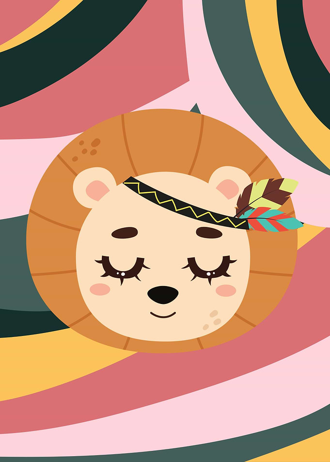Cute Abstract Baby Lion