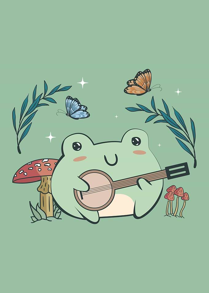 Cottagecore Kawaii Frog