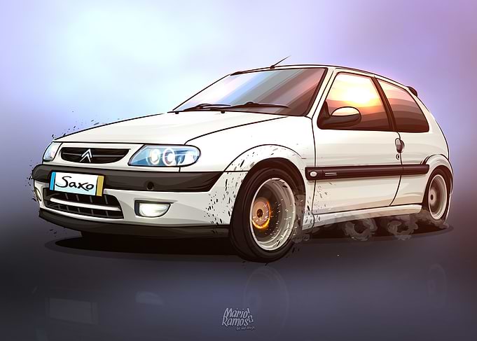 Citroen Saxo White Artwork