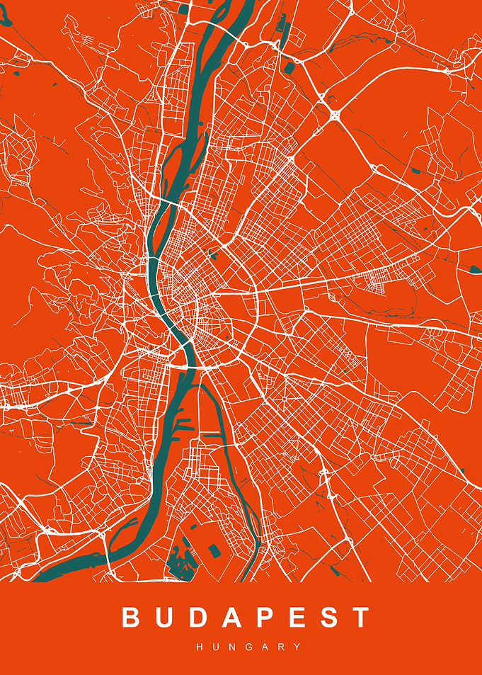 BUDAPEST Map Hungary