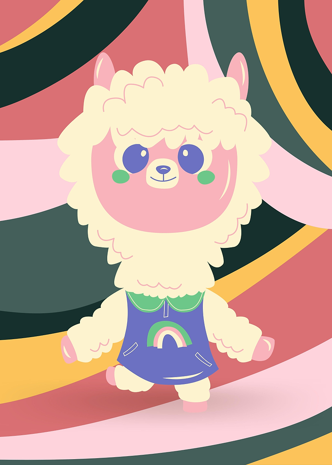 Cute Abstract Lama