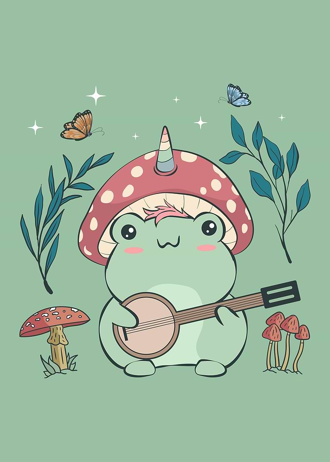 Cottagecore Kawaii Frog