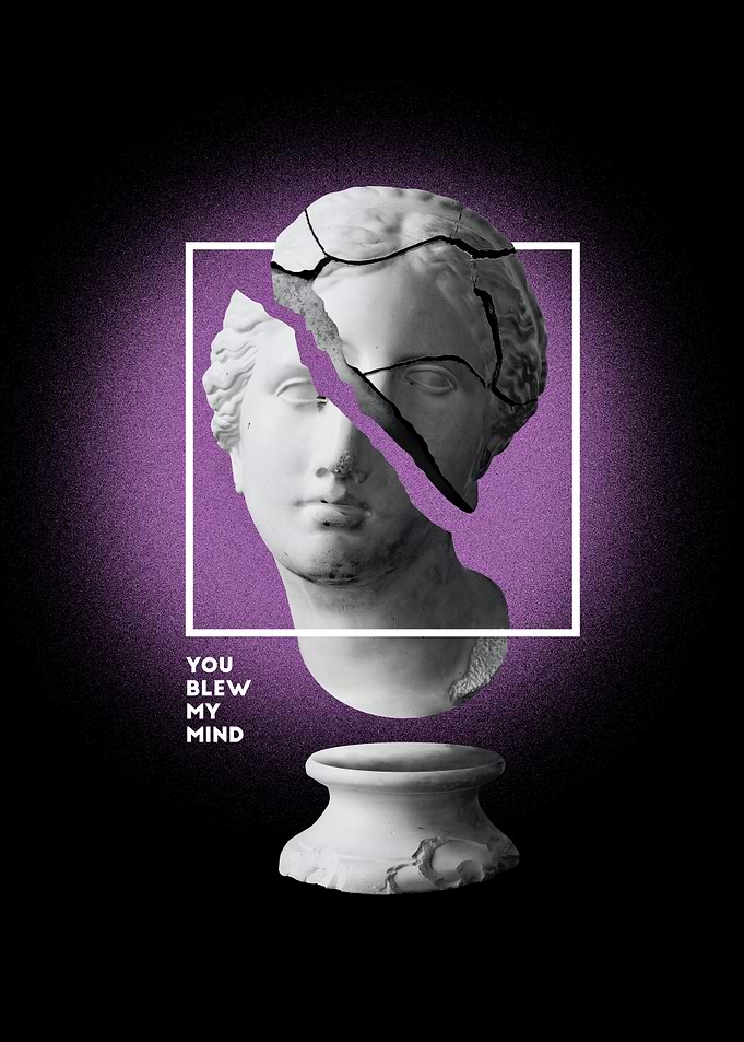 David sculpture vaporwave