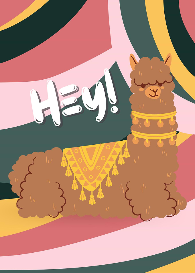 Cute Lama Hey