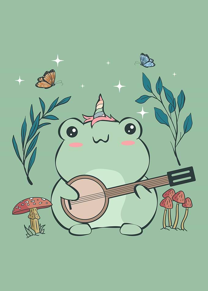 Cottagecore Kawaii Frog