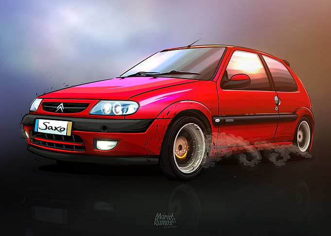 Citroen Saxo Red Artwork