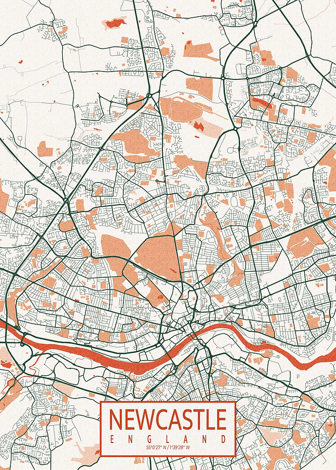 Newcastle Map Bohemian