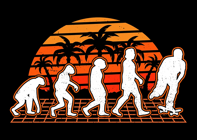 Skateboard Evolution Retro
