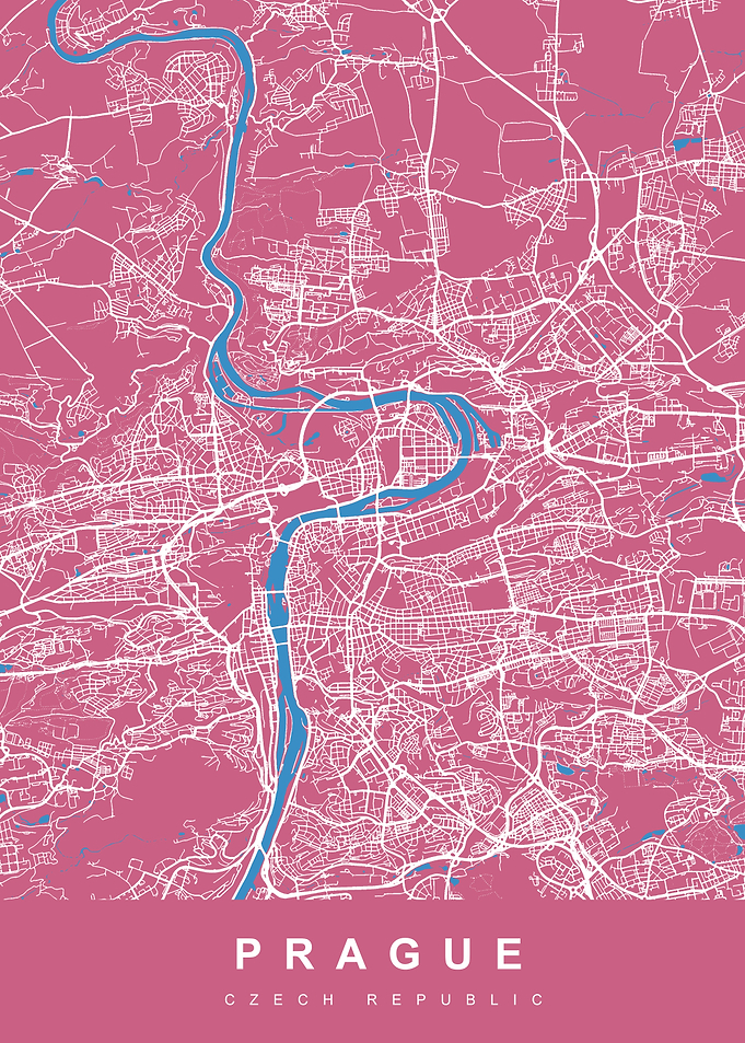 PRAGUE Map Czech Republic