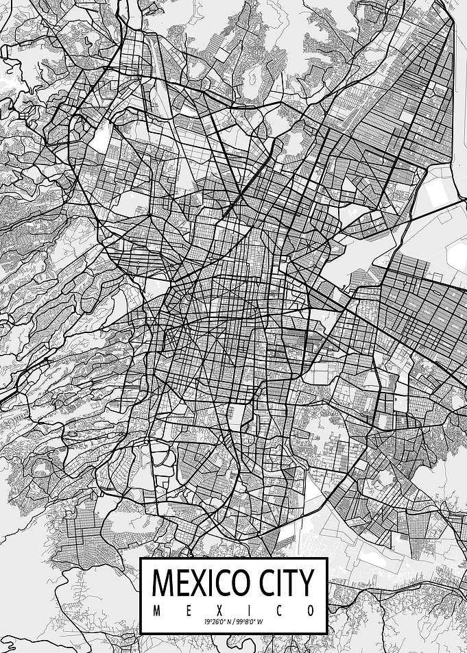 Mexico City Map Light