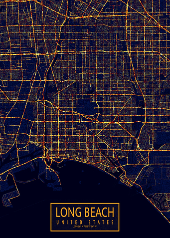 Long Beach City At Night