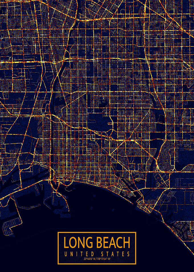 Long Beach City At Night
