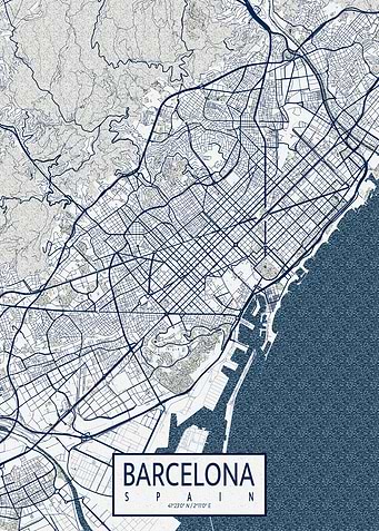 Barcelona City Map Coastal