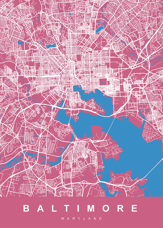 BALTIMORE Map MARYLAND USA