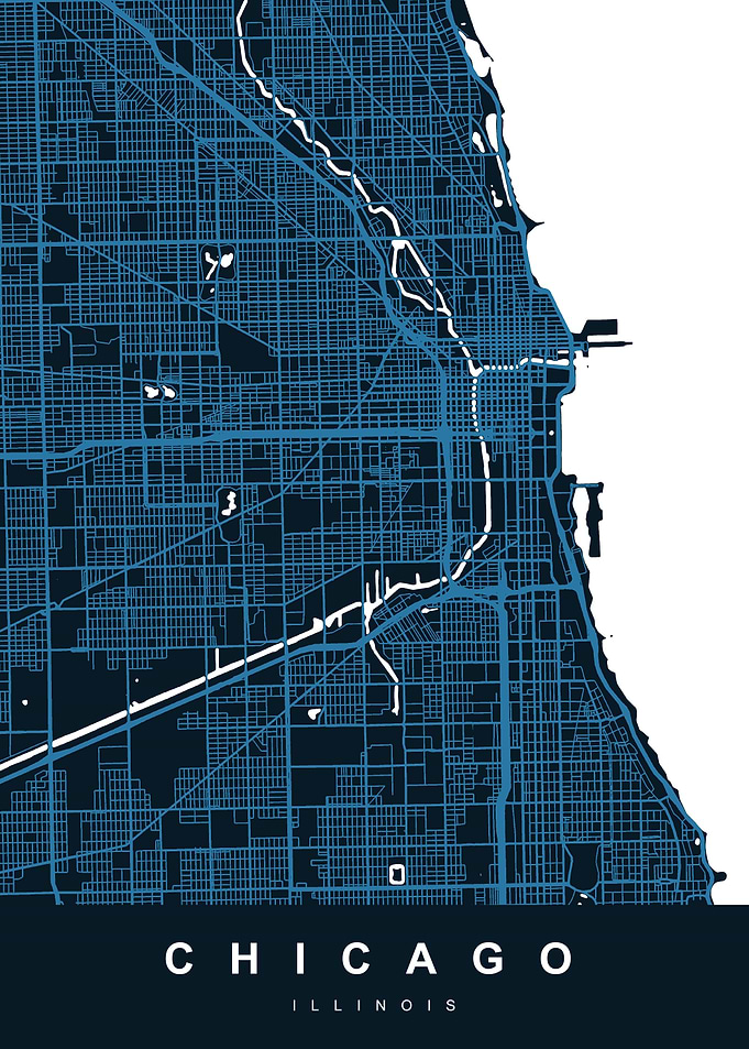 CHICAGO Map ILLINOIS USA