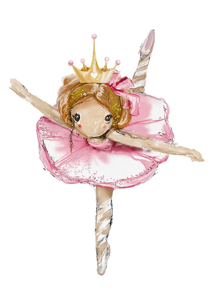 Cute ballerina on one leg