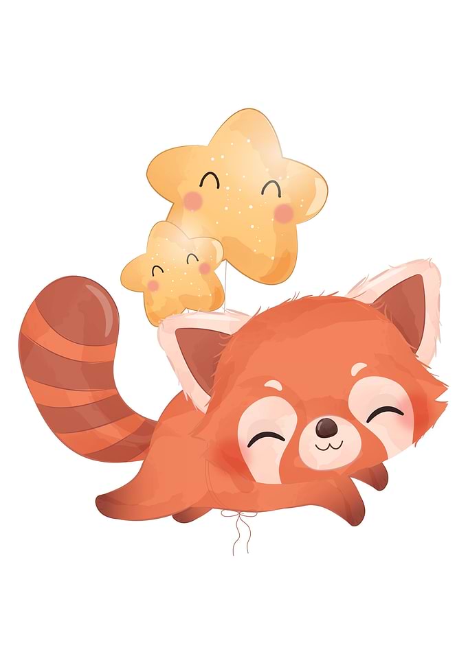Cute fox with stars