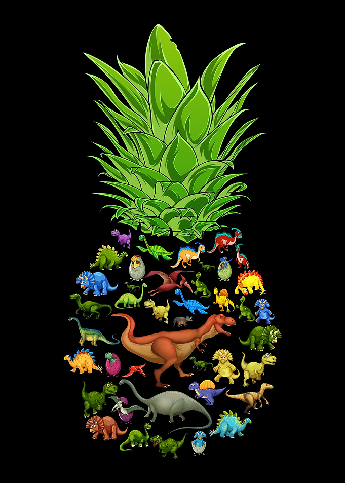 Hawaii Pineapple Dinosaurs