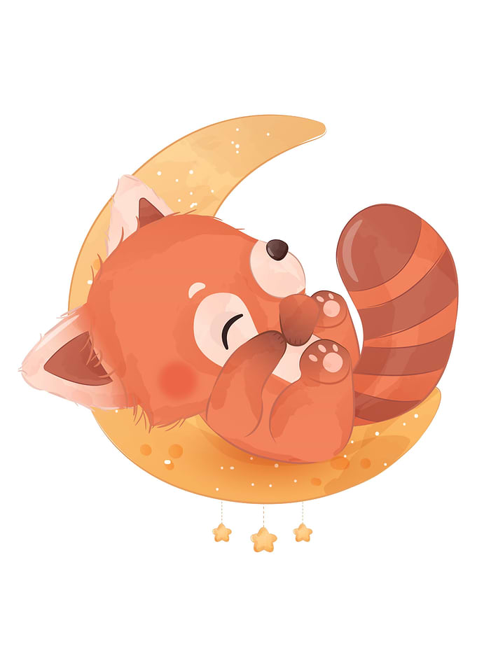 Cute fox on the moon