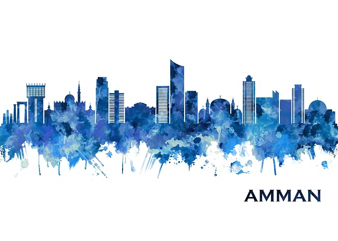 Amman Jordan Skyline Blue