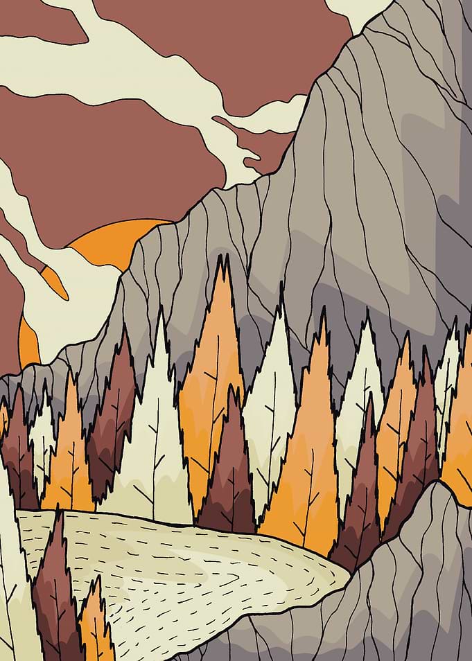 The grey river mountains