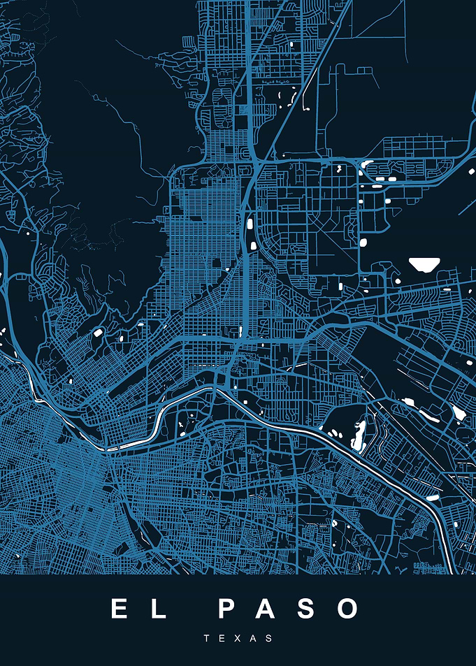 EL PASO Map Texas USA