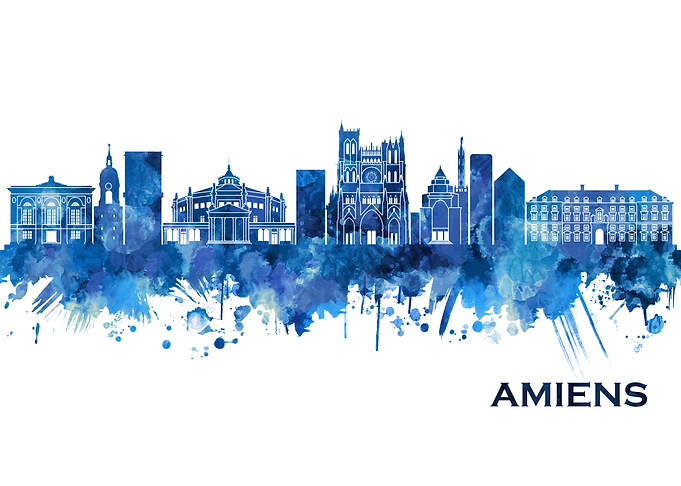 Amiens France Skyline Blue