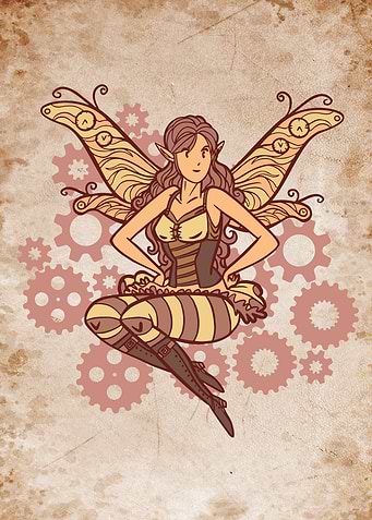 Steampunk butterfly fairy