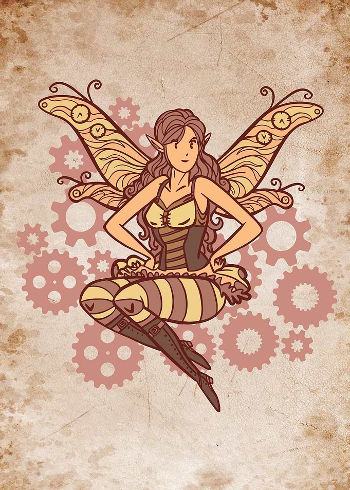 Steampunk butterfly fairy