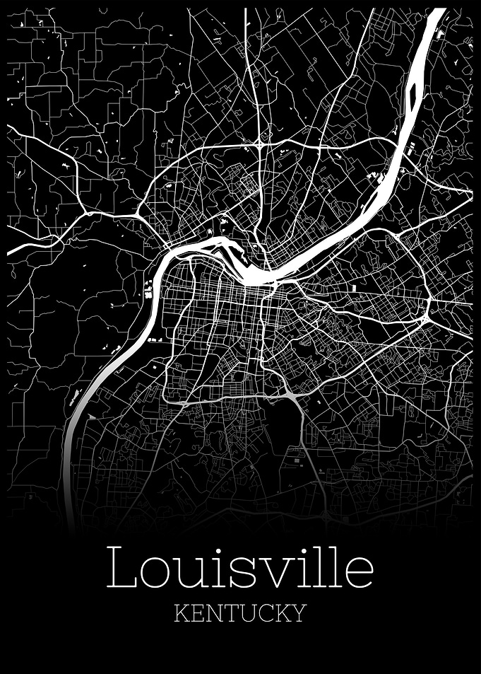 Louisville Kentucky map