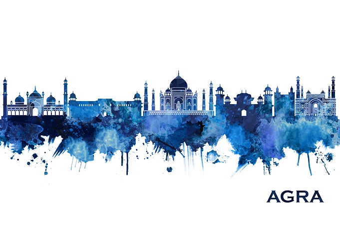 Agra India Skyline Blue