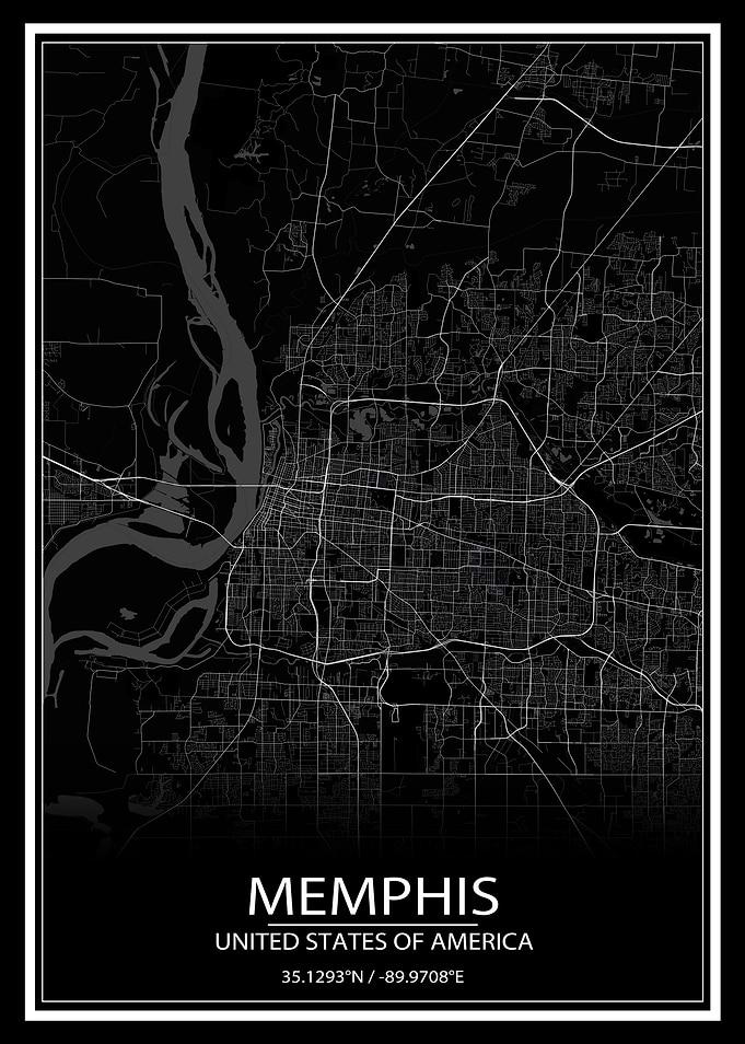 Memphis Black Map