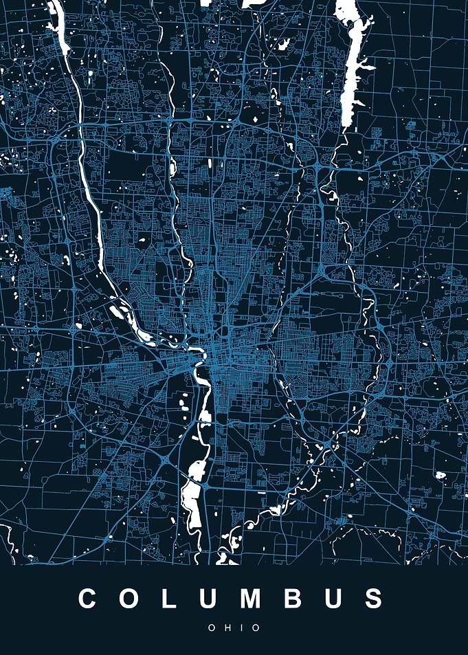 COLUMBUS Map OHIO USA