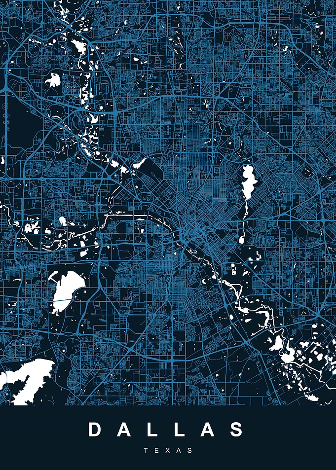 DALLAS Map TEXAS USA