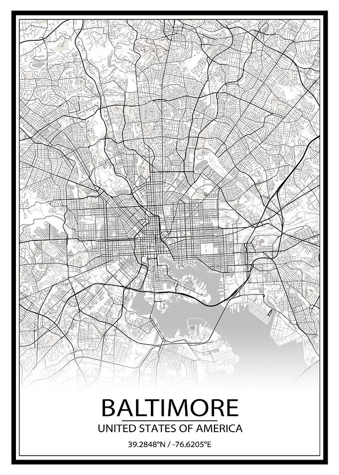 Baltimore White Map
