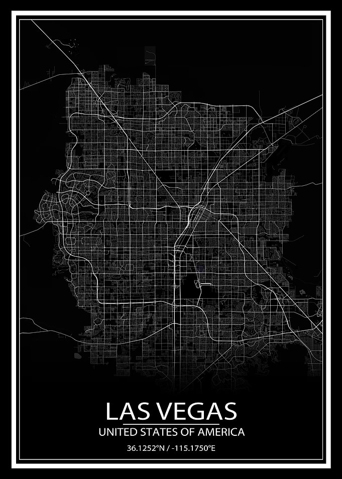 Las Vegas Black Map