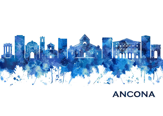 Ancona Italy Skyline Blue