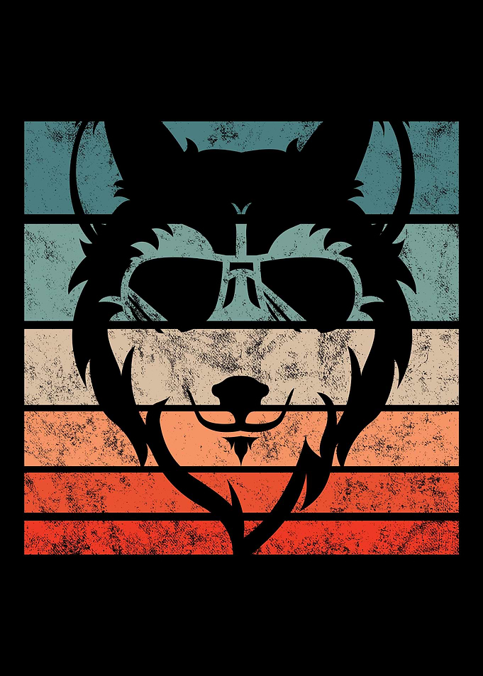 Wolf Retro Vintage