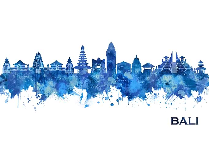 Bali Indonesia Skyline