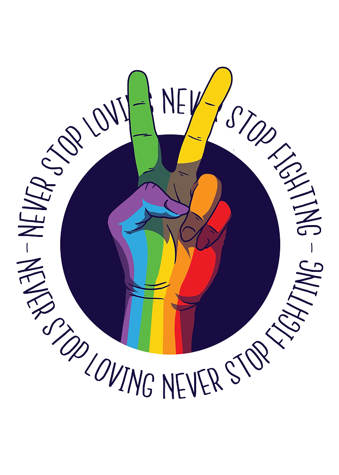 Peace hand pride equality